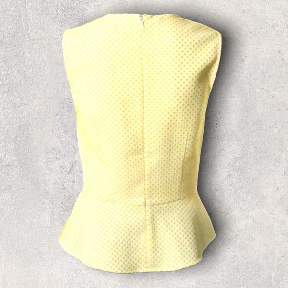 Club Monaco Yellow Polkadot Sleeveless Peplum Top and Mini Skirt Set, Size 4 - Picture 5 of 6